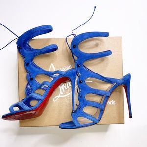 Christian Louboutin Amazoulo Caged Suede Sandal